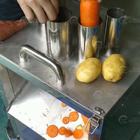 Commerciële snijmachine voor fruit en groenten, maat 1-8mm optioneel, CE 304 roestvrij staal, automatisch, 4 invoeropeningen, geschikt voor wortelen.