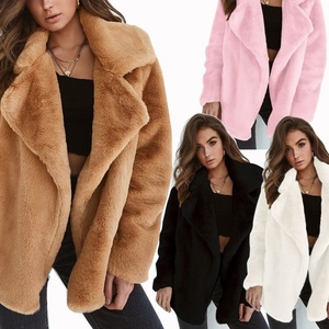 เสื้อโค้ทแฟชั่นผู้หญิงทรงเข้ารูป คอปกขนเฟอร์เทียม สำหรับฤดูใบไม้ร่วง/ฤดูหนาว ความยาวปานกลาง - Product Image 2