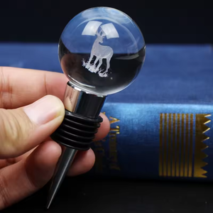 K9 accesorios de cristal para <span class=keywords><strong>vino</strong></span> tapón de lujo amatista mármol cristal goteo botella de <span class=keywords><strong>vino</strong></span> tapones de acero inoxidable - Product Image 1