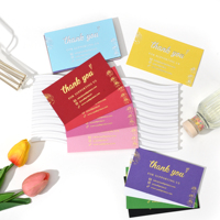Cartes de remerciement personnalisées de luxe sur mesure avec estampage or et argent pour petites entreprises