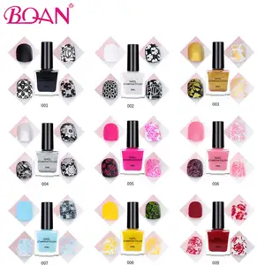 Высококачественный лак для стемпинга ногтей BQAN, 10 мл, нанесение логотипа на заказ, черный, белый, розовый лак для ногтей