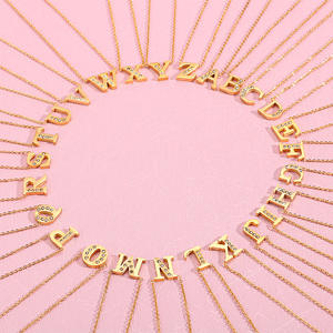 Collar <span class=keywords><strong>de</strong></span> Gargantilla <span class=keywords><strong>de</strong></span> circón <span class=keywords><strong>de</strong></span> lujo brillante, collar con colgante <span class=keywords><strong>de</strong></span> letra <span class=keywords><strong>de</strong></span> acero inoxidable chapado en <span class=keywords><strong>oro</strong></span> PVD sin deslustre <span class=keywords><strong>para</strong></span> <span class=keywords><strong>mujer</strong></span> - Product Image 2