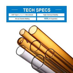 LINUO 잘 팔리는 제약용 맞춤형 유리 시험관 저붕규산염 및 중성 붕규산염 유리 호박색 유리병 유리관 - Product Image 1