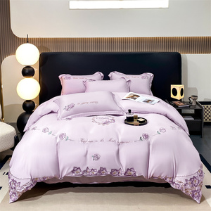 Set di 4 Pezzi Stile <span class=keywords><strong>Francese</strong></span> 400TC in Poliestere con Ricamo Floreale per <span class=keywords><strong>Lenzuola</strong></span> - Product Image 5