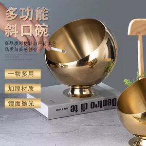 Multi-functional Slanted Bowl Stainless Steel <b>Mirror</b> Finish For Ashtray Restaurant Use - Product Image 1