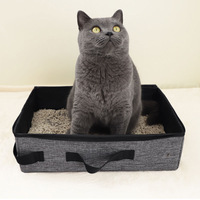 Bac à litière pour chat imperméable et pliable avec sac de rangement pour chats d'intérieur