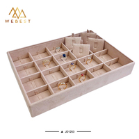 Plateau à bijoux en daim Webest, plateau à bagues, plateaux de présentation, luxe pour bijoux
