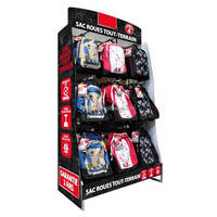 Présentoir métallique personnalisé, polyvalent, suspendu sous-vêtements, bonnet sandales, tongs, Snack