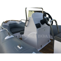 Bateau pneumatique rigide sportif FUNSEA RIB520A en fibre de verre grise, 17 pieds (5,2 m), 8 personnes, PVC ou Hypalon, 1,2 mm, certifié CE