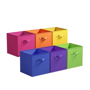 Cubes de rangement pliables en tissu non tissé, bacs de rangement ouverts pour la maison - Product Image 1
