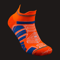 Chaussettes de sport montantes avec languette de maintien au talon, conception pour pied gauche et droit, chaussettes de course avec soutien de la voûte plantaire, chaussettes unisexe antidérapantes et amorties