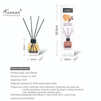Diffuseur à Bâtonnets 120ml en Promotion, Parfum d'Intérieur, Bouteille en Verre, Huile Essentielle Cannelle Orange, Aromathérapie sans Flamme