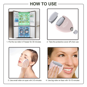 2024New 2 en 1 Ice <span class=keywords><strong>Roller</strong></span> House Hold Acero inoxidable Rodillo de hielo de dos cabezas Masaje facial - Product Image 5