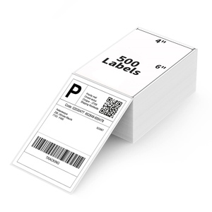 Étiquettes thermiques sensibles à la chaleur en fanfold 4x6 10x15 avec code-barres pour les étiquettes d'expédition des épiceries et des supermarchés, autocollant A6 pour étiquettes thermiques - Product Image 1