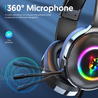 Casque de jeu stéréo pour PS4 PC Xbox, casque supra-auriculaire à réduction de bruit avec micro