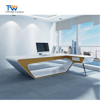 Bureau de luxe blanc Corians pierre patron ordinateur Table d'écriture bureau exécutif pour bureau