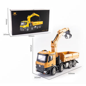 <span class=keywords><strong>Camion</strong></span> benne d'ingénierie <span class=keywords><strong>RC</strong></span> en alliage Huina 1538 1/14 3-en-1 avec grue à bras rotatif et grappin à bois, 12 canaux, avec batterie 7.4V 1200mAh - Product Image 6