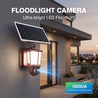 Caméra de cour extérieure solaire LED IP67 personnalisable avec grande fonction IA, vision nocturne HD, surveillance sans fil WiFi à distance
