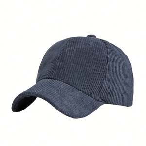 Gorra de Béisbol de Pana Lisa de 6 Paneles con Logotipo Personalizado OEM para Hombre, Gorra de Papá de Alta Calidad con Visera Curva - Product Image 5