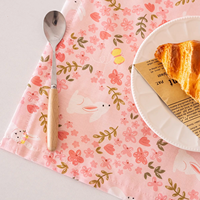 Set de table en tissu tissé 100 % coton double couche, motif géométrique rose mignon, antidérapant, lavable, résistant à la chaleur, pour la salle à manger et la maison