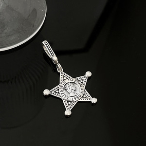 Collar con Colgante de Estrella de Plata S925 con Retrato de Reina, Estilo Moderno, Joyería de Moda para Uso Diario - Product Image 4