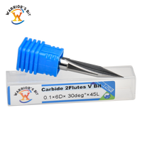 Pisau Ukir CNC Taper Double-Flute Straight Cutter untuk Papan Density/Papan Kayu Solid, End Mill Milling CNC Routers yang Dapat Disesuaikan
