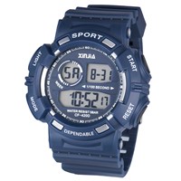XINJIA jam tangan Digital LED pria, jam tangan olahraga dengan Logo kustom Chronograph tahan air untuk luar ruangan