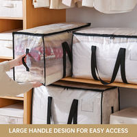 Offre Spéciale ménage voyage clair couette sac de rangement portable grands sacs mobiles avec poignée fermeture éclair