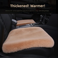 Coussin de siège de voiture d'hiver en fausse fourrure de lapin - Coussin épais, chaud et doux, antidérapant, sans sangles, ajustement universel