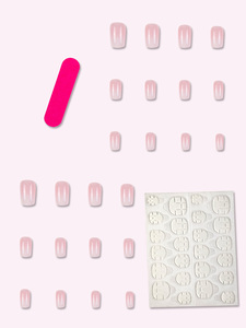 Diseño de patrón de degradado <span class=keywords><strong>Rosa</strong></span> cuadrado largo Último material artificial Venta al por mayor Nail Art Press on Nails - Product Image 2