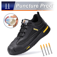 Chaussures de travail noires confortables JIANKUN, antidérapantes, avec embout en acier, anti-perforation, pour travaux en extérieur, chaussures de sécurité unisexes pour hommes