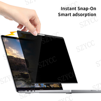 Cadre noir filtre de confidentialité pour ordinateur portable protecteur d'écran amovible Anti-espion pour MacBook Pro 16 pouces A2141 Film de confidentialité avec magnétique