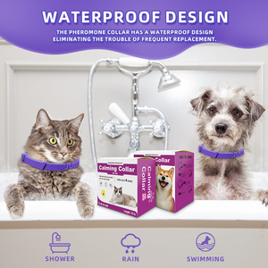Paquete de 4 collares calmantes de feromonas impermeables ajustables de silicona ecológicos para perros y gatos para aliviar la ansiedad - Product Image 4