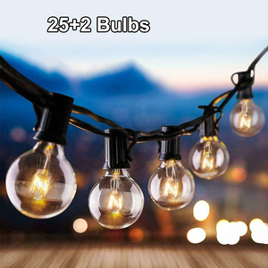 JAIYI 12V 25Ft G40 Globe <span class=keywords><strong>Guirlande</strong></span> de Noël avec ampoule transparente Backyard Patio Lights Vintage Bulbs Decorative Outdoor <span class=keywords><strong>Guirlande</strong></span> - Product Image 2