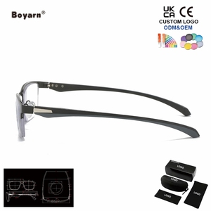 Gafas <span class=keywords><strong>de</strong></span> <span class=keywords><strong>Lectura</strong></span> para Computadora Boyarn Multifocales Progresivas con Protección Anti-Luz Azul, Metálicas, Extra Anchas, Sin Líneas Bifocales, Grandes - Product Image 4