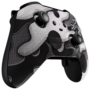 EXtremeRate - Carcasa Frontal y Anillos Decorativos de Camuflaje Blanco y Negro para el Control Xbox One Elite Serie 2 - Product Image 4