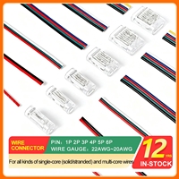 Connecteur électrique transparent à connexion rapide sans outil de 1 à 6 broches pour fils flexibles