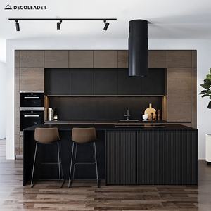 โครงการหรูหราระดับไฮเอนด์ตู้ครัวแสงสีเทาเข้มประตูบุปรับแต่งสำหรับโครงการ - Product Image 6