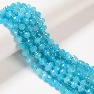 Toutes les couleurs de perles de jade teintées en bleu véritable 8x6mm blanc vert foncé Jade <span class=keywords><strong>Moon</strong></span> Stone Faceted Rondelle Gem <span class=keywords><strong>Beads</strong></span> for Jewelry Making - Product Image 5