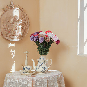Rose artificielle en PE faite à la main, petite fleur à bord frisé pour la maison, les mariages, la fête des Mères, Pâques, Noël, le Nouvel An, Halloween - Product Image 3