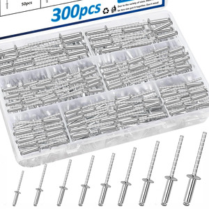 Baiguluo Blind Rivets 300Pcs Aluminum Round Head Open End For Construction Industry - Product Image 1