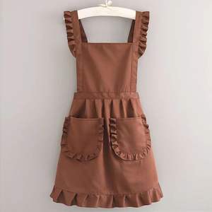 Tabliers de cuisine SY personnalisables avec logo pour femmes et filles, tablier de pâtisserie avec poches, joli tablier en coton - Product Image 4