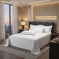 Draps d'hôtel sur mesure 200TC 100% coton écologiques antibactériens - Draps plats et housses avec coutures pour l'hôtellerie OEM