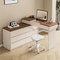 Nouveau modèle 2026 – Coiffeuse compacte en bois massif de style italien avec miroir durable pour chambre et hôtel