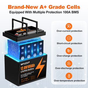 Bateria LiFePO4 MFUZOP 12V 100Ah 1280Wh Recarregável com BMS para Armazenamento de Energia Solar, RV, Barco - Product Image 5