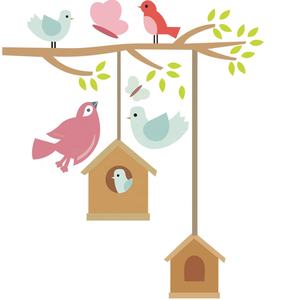 Commercio all'ingrosso decalcomanie da parete in PVC fiori albero uccelli farfalla cuore e fiori adesivi <span class=keywords><strong>murali</strong></span> per bambini - Product Image 1