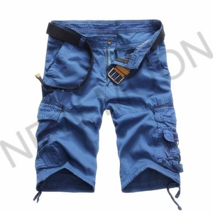 Nouveau pantalon d'été personnalisé pour homme, tissé en corde, coupe ample, grande taille, multi-poches, couleur unie - Product Image 1