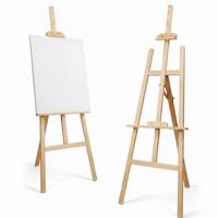 Chevalet d'art en bois naturel de 150 cm pour peinture, support de peinture en bois, chevalet de table