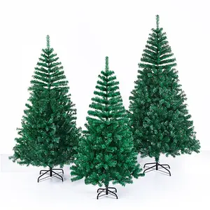 4英尺5英尺6英尺7英尺，8英尺高品质户外照明圣诞装饰黑白人造聚氯乙烯圣诞树带装饰品