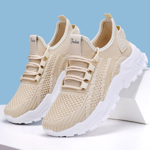 Women's Large Size 43 Breathable Sneakers Lightweight <b>Soft</b> <b>Sole</b> High-Heel <b>Shoes</b> Shallow Mouth Lace-up New Walking Style - Product Image 2